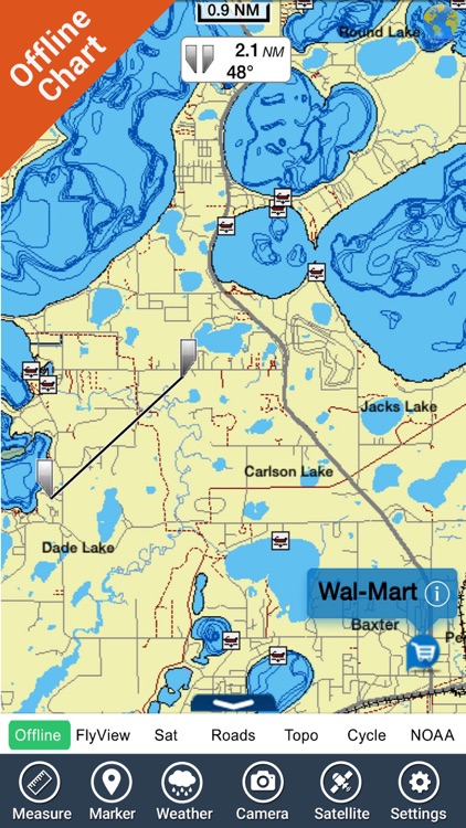 Guntersville lake map GPS fishing charts offline