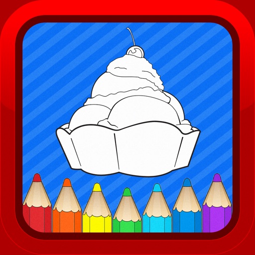 Ice Cream Cartoon Kids Coloring Books for Toddlers Icon