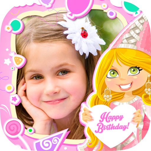 Birthday children's parties invitation for girls Icon