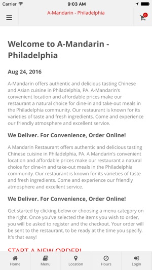 A-Mandarin - Philadelphia Online Orderin