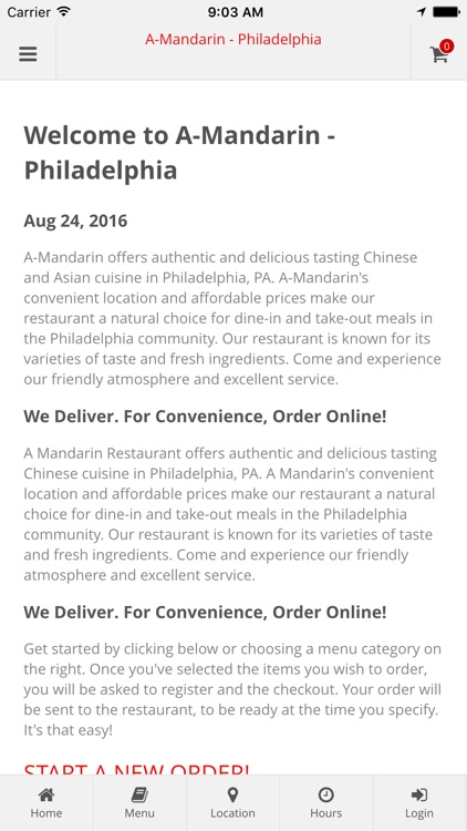 A-Mandarin - Philadelphia Online Ordering