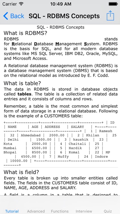 Learn SQL-tutorial|Advanced|Interview|Quiz|Manual screenshot-3