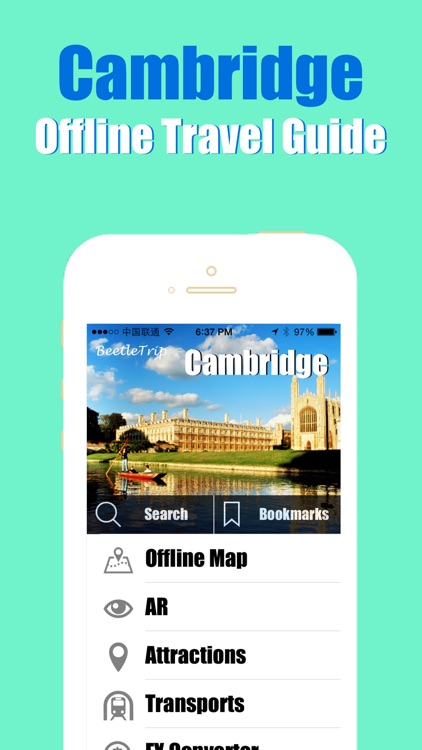 Cambridge travel guide and metro offline city map by Beetletrip Augmented Reality