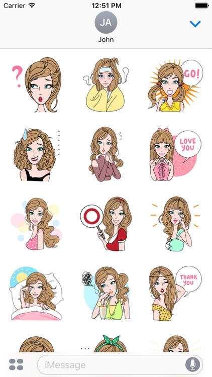 Sharon Vol.1 Stickers for iMessage by AMSTICKERS screenshot-3