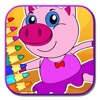 Kids Ballerina Pig Coloring Page Game Edition