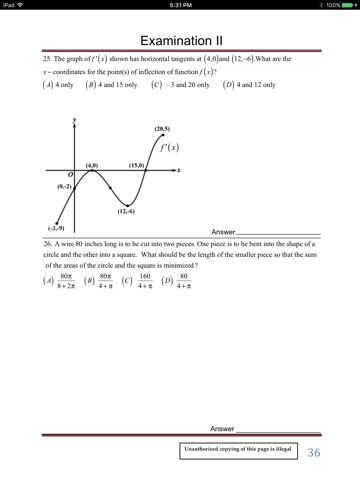 ap calculus ab multiple choice extrema questions