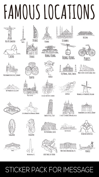 Famous Locations Stickers - Monuments and places