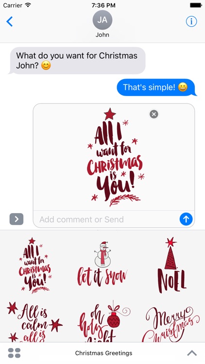 Christmas Greetings for iMessage Stickers