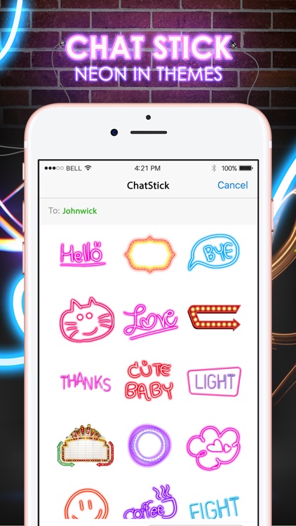 Neon Photo Emoji Sticker Keyboard Themes ChatStick