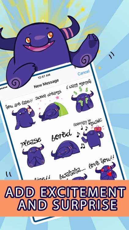 Happy Monster Emoji - Sticker Set for iMessage