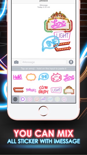 Neon Photo Emoji Sticker Keyboard Themes ChatStick(圖3)-速報App