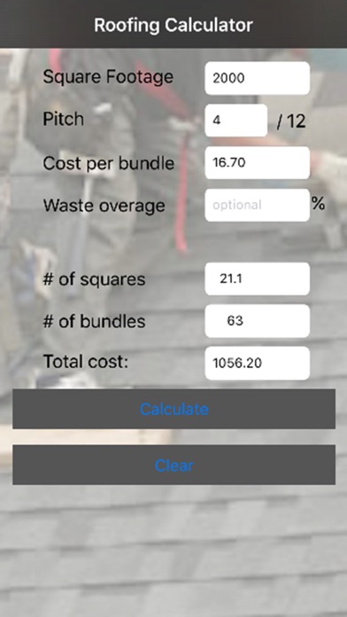 Roofing Calculator review screenshots