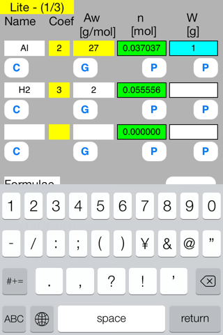 Mol Calculator mini Lite screenshot 3