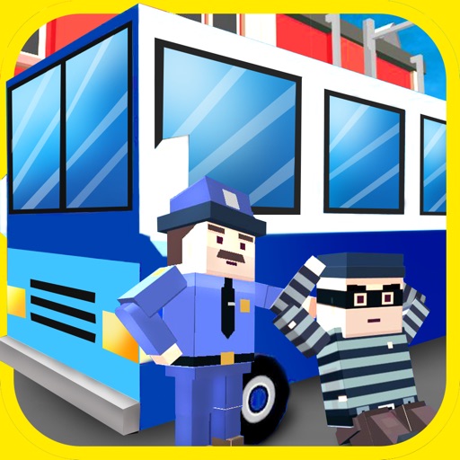 Blocky Police Prison Transport 3D Icon