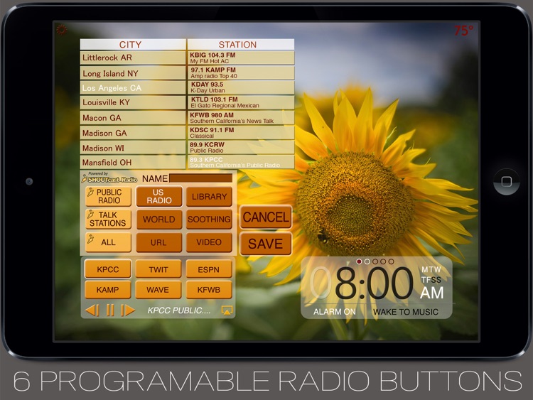 Beautiful Clock Radio Alarm with Weather