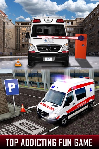 Ambulance Driving Test Emergency Parking - City Hospital First Aid Vehicle Simulator screenshot 2