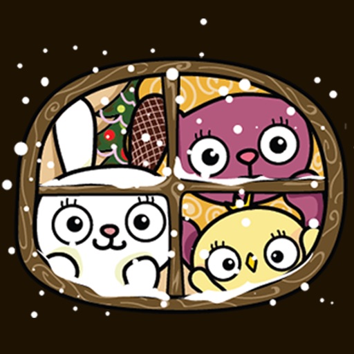 Chick Rabbit and Lion Christmas Sticker iOS App