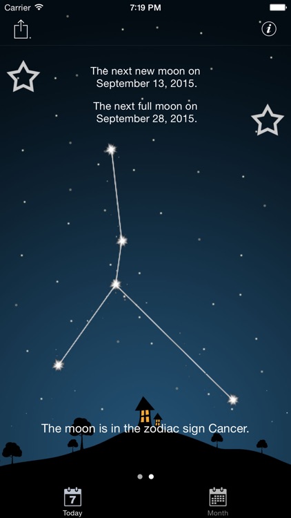 Moon phases calendar and night sky live free