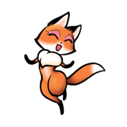 Fox Girl Beautiful Sticker For iMessages Icon