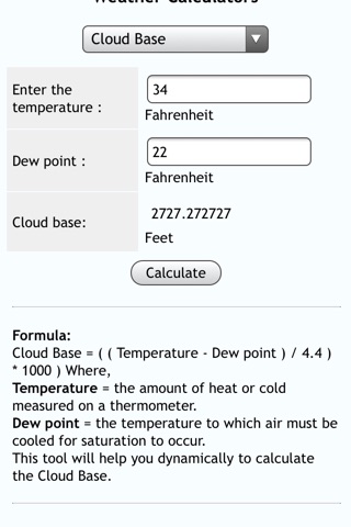 Weather Calcs screenshot 3