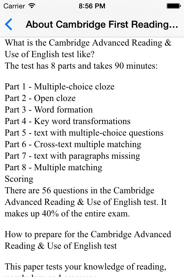 Advanced (CAE) Reading & Use of English screenshot 4