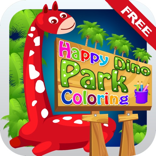 Happy Dino Park Coloring iOS App