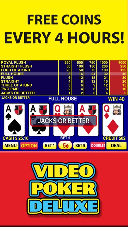 Video Poker Deluxe - Vegas Casino Video Poker Game