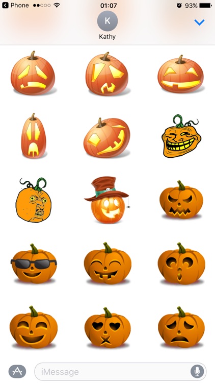 Halloween Pumpkin Emoji Stickers for Funny Text