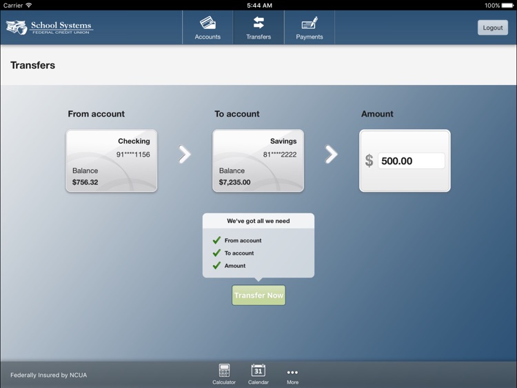 School Systems FCU for iPad screenshot-3