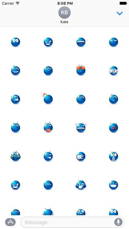 Blue Emoji Sticker Pack for iMessage