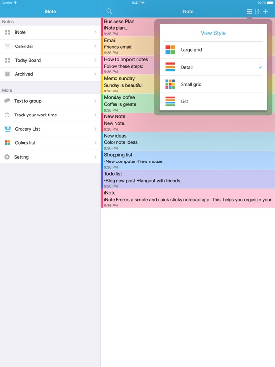 iNote Pro HD - Sticky Note by Color screenshot-1