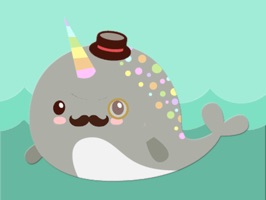 Unleash your inner narwhal with the Narwhal Emoji Sticker Pack with Kawaii Faces