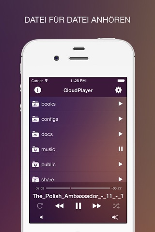 CloudPlayer Pro - audio player from clouds screenshot 4