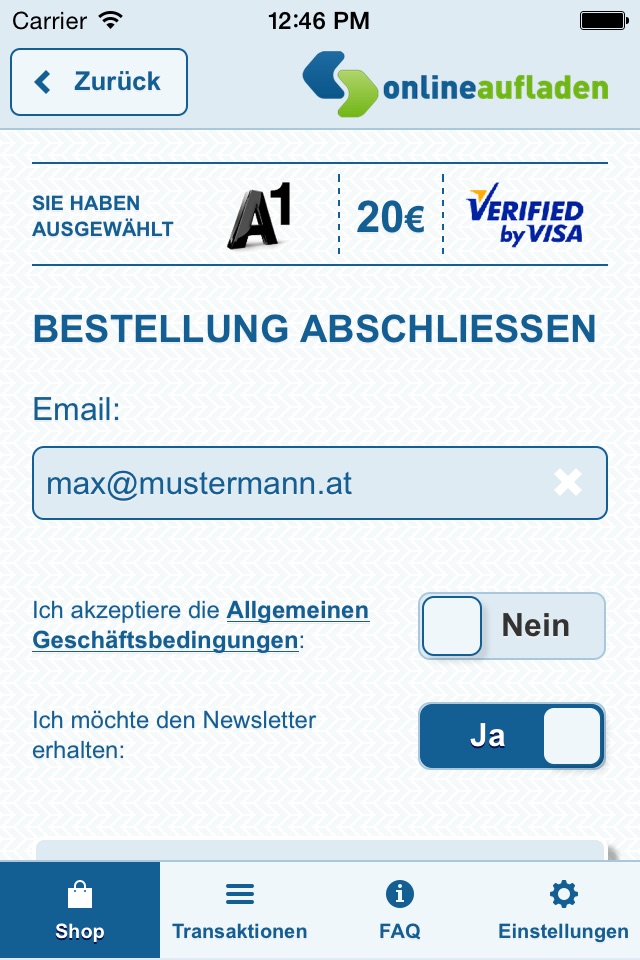 onlineaufladen screenshot 3