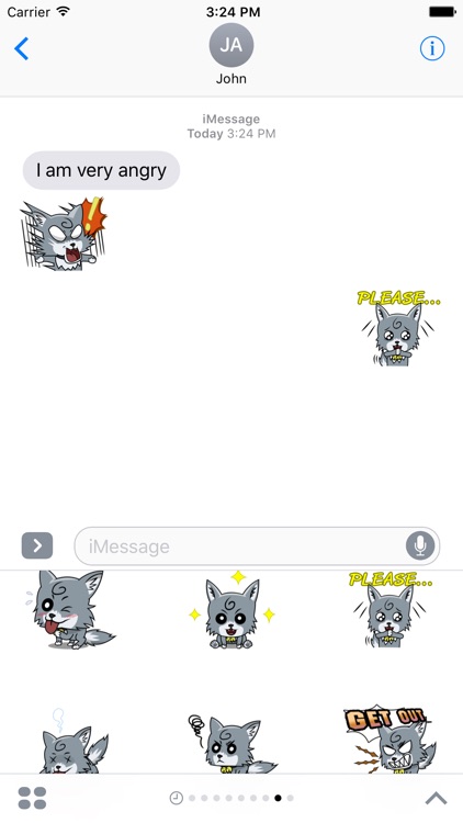 Cute Wolf Sticker For iMessages screenshot-3