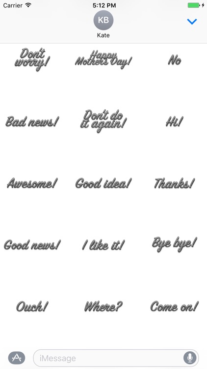 Expressions Grey Stripes Stickers for iMessage
