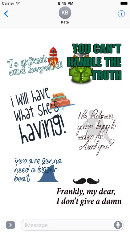 Movie Lines -Best famous quotes hollywood stickers