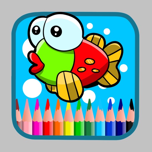 Coloring sheets drawing fish version preschool Icon