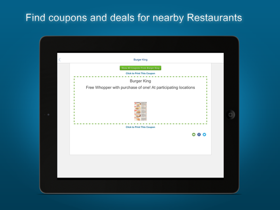 Food Coupons - With Fast Food Restaurant Deals App screenshot