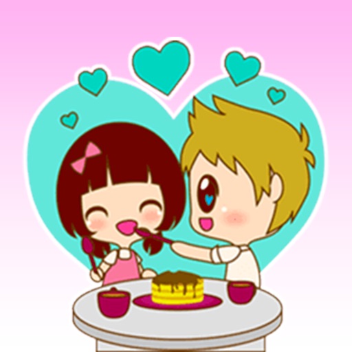 Cute Couple in Love Stickers icon