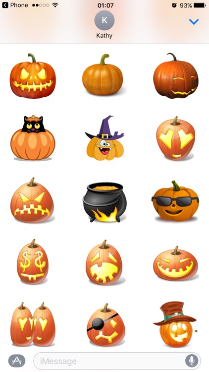 Halloween Pumpkin Emoji Stickers for Funny Text