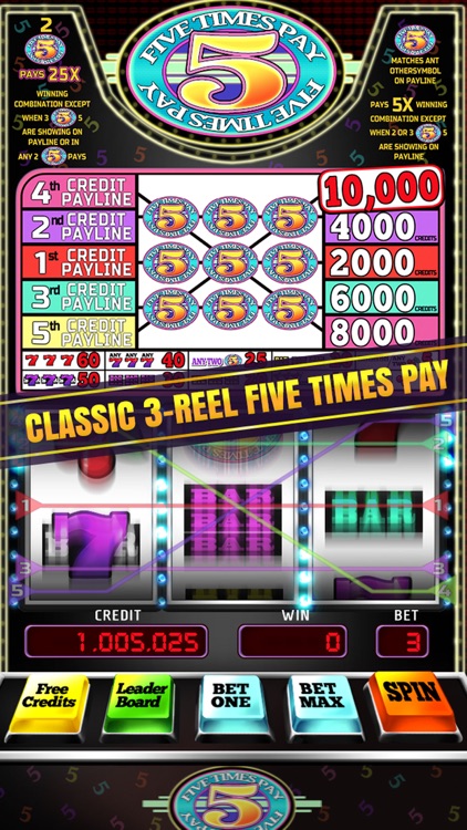 5x Pay Slot Machine - Classic Vegas 3-Reel Slots