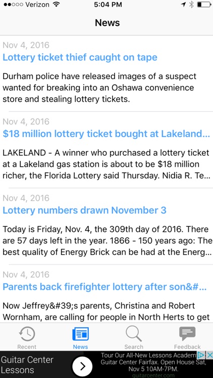 NJ Lottery Results