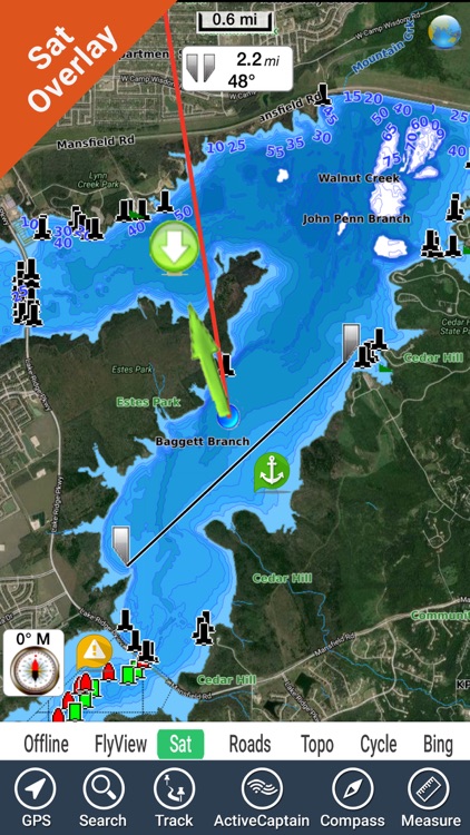 Joe Pool Lake Texas HD GPS fishing chart offline screenshot-1