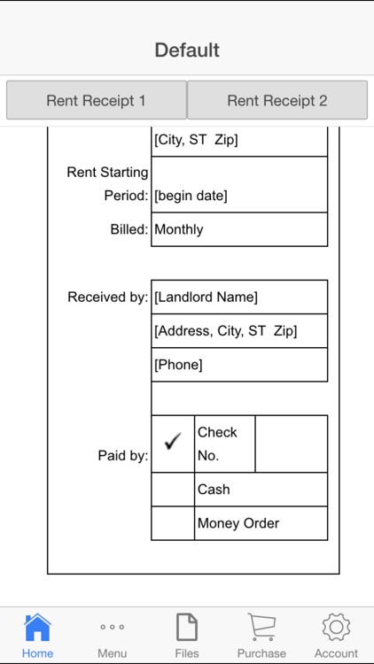 Rent Receipt