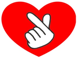 Nothing says saranghae like sending your faves this cute 'finger heart' sticker