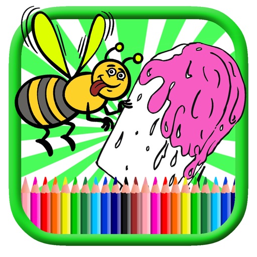 Little Bee Cooking Ice Cream Coloring Page Game Icon