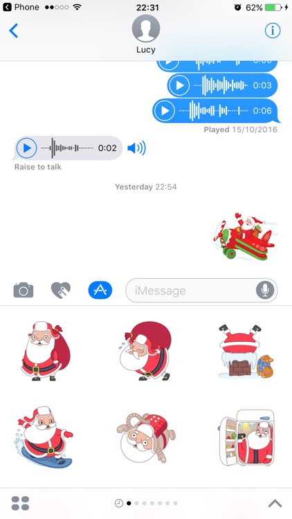 Santa Stickers Pack for Christmas iMessage Texting