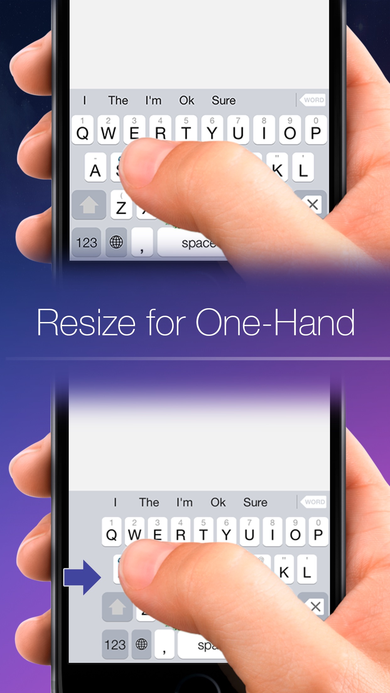 Screenshot do app Blink Keyboard-one-hand, fast