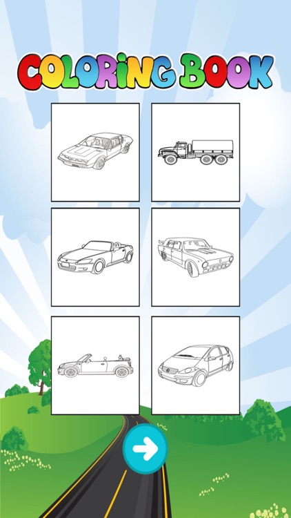 Car Coloring Book For Toddler Kids Paint and Color